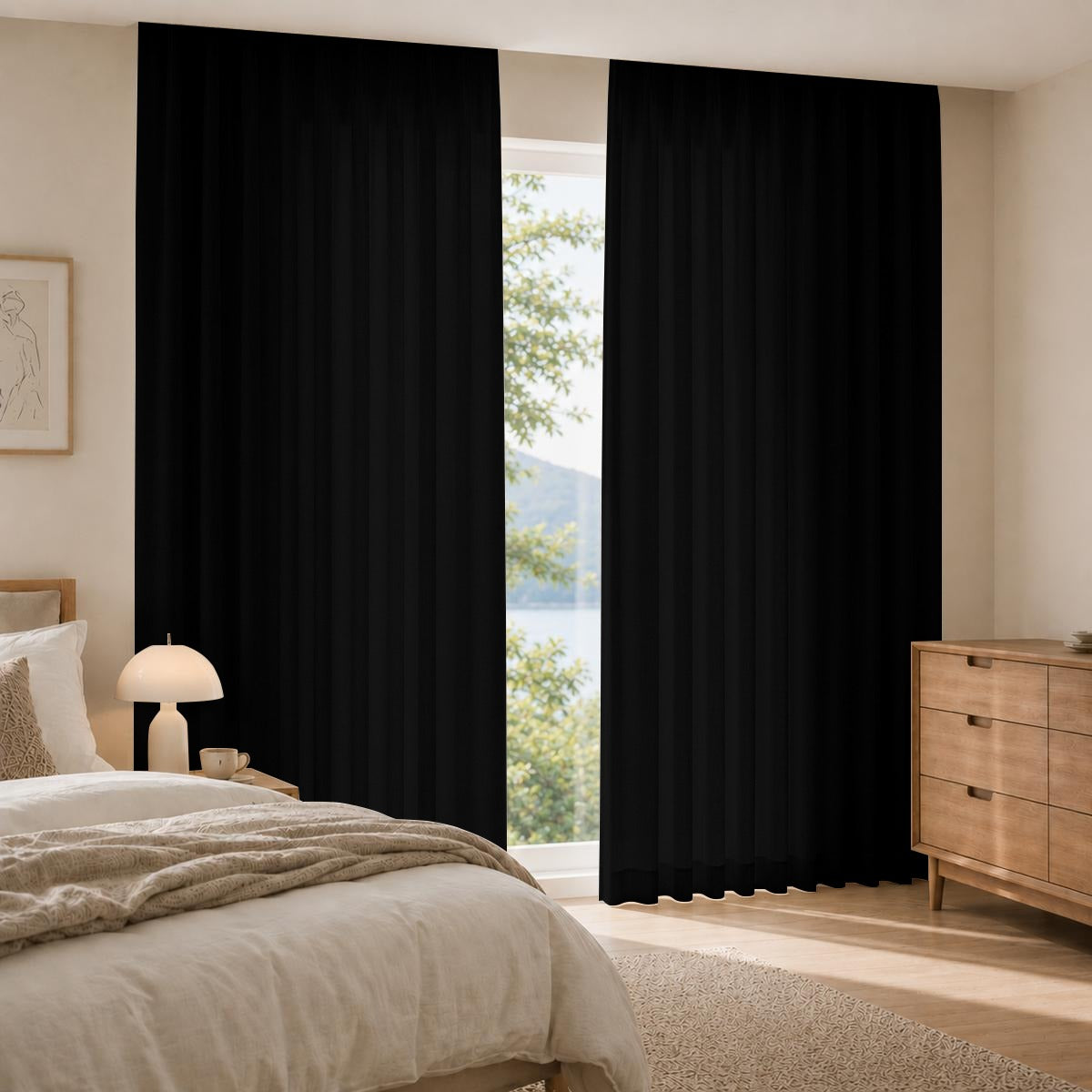 Square Blackout Curtains with Hooks