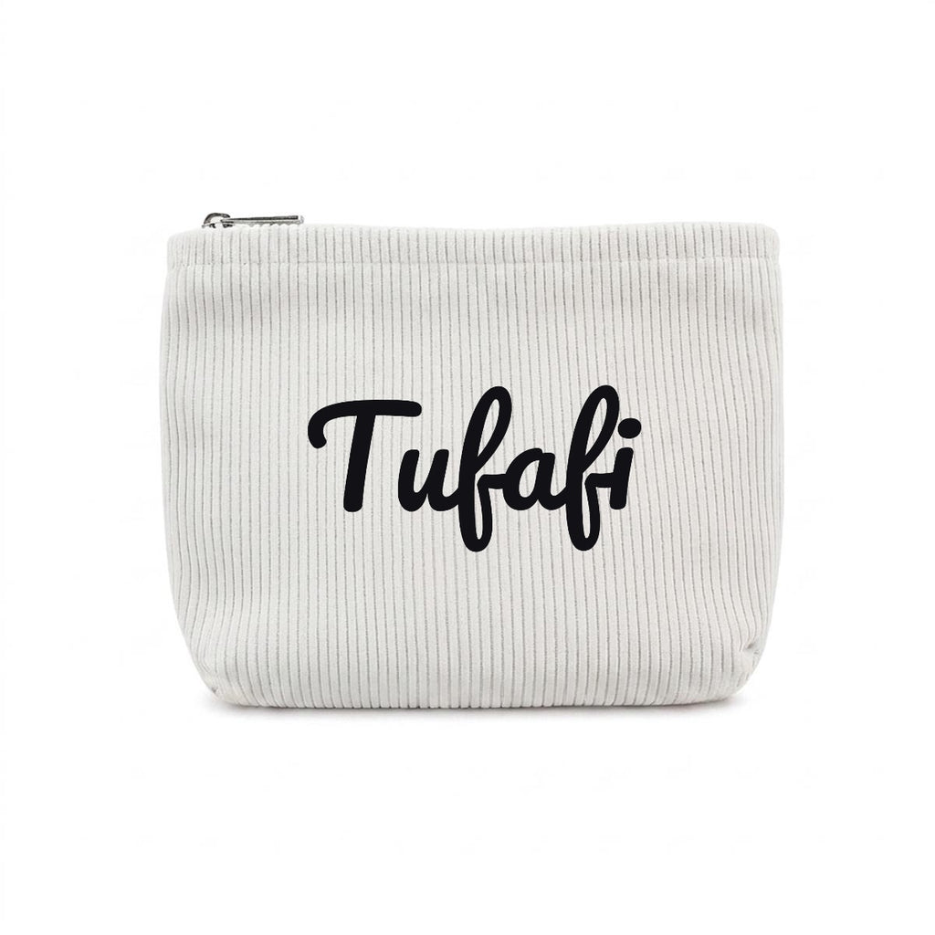 Corduroy Makeup Bag |Cord Embroidery